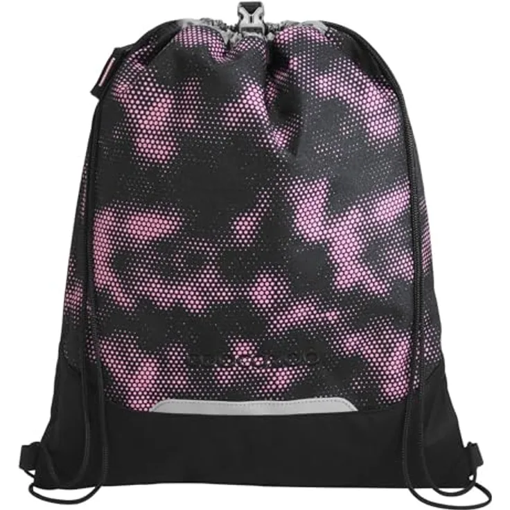 coocazoo Sportbeutel Pink Illusion, Turnbeutel mit reflektierendem Streifen, 10 l Volumen