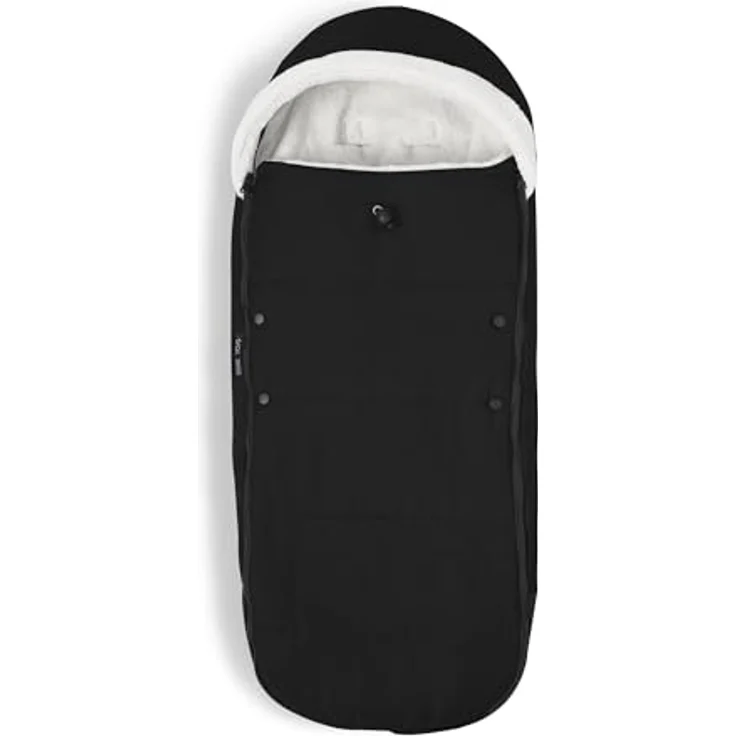 Stokke YOYO Fußsack, Schwarz - Sherpa-Futter, Fleece-Kapuze mit Kordelzug, doppelte Wattierung - Maschinenwaschbar bei 30°C - Inklusive kleiner Tasche – Bild 1