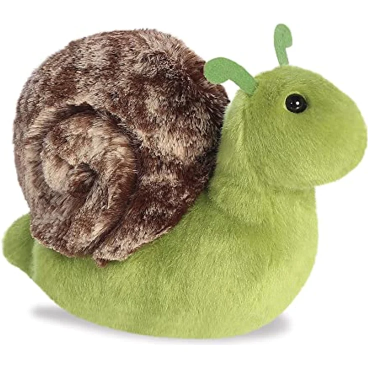 Aurora Mini Flopsie Slow Schnecke, 20,5cm Plüschtier aus hochwertigen Materialien, Grün & Braun