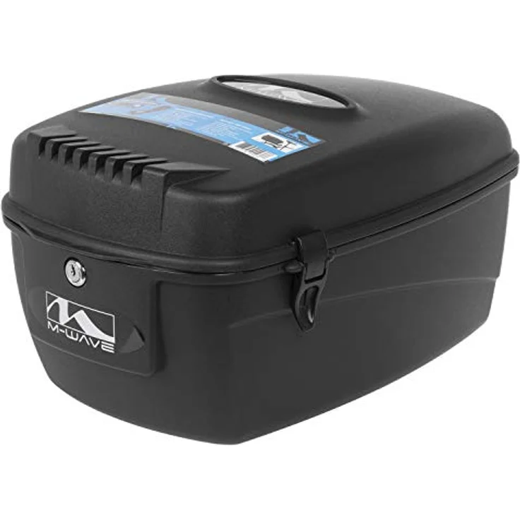 M-Wave Amsterdam Box L Gepäckträgerbox, Fahrrad Top Case, Helmkoffer Fahrrad, inkl. Befestigungsmaterial, abschließbar, inkl. 2 Schlüssel, Montage am Gepäckträger, 17 Liter, schwarz – Bild 1