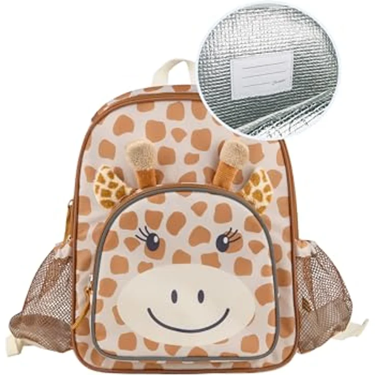 Sterntaler Mini-Rucksack Giraffe Kaya, Kindergartentasche mit Kühlfunktion, gelb, wasserabweisend, reflektierenden Elementen und Namensschild – Bild 2