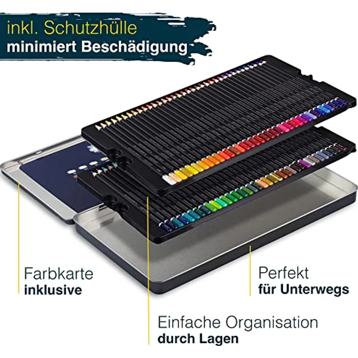 Artina Expertilo XL Buntstifte Set 72er Professionell - FSC®-zertifiziertes Stifte Set Farbstifte bruchsicher, hoch pigmentiert - Viele bunte Holzstifte für Künstler zum Zeichnen und Malen – Bild 3