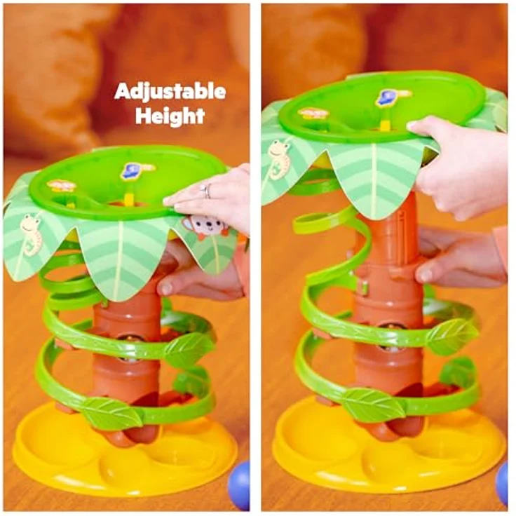 Bright Starts Tropical Twirl™ Ball Play Toy, 2-in-1 Spielturm mit 50+ Melodien und Lichtern, geeignet für Babys ab 6 Monaten – Bild 4