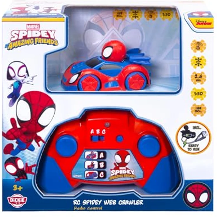 Dickie Toys RC-Auto RC Spidey Web-Crawler 1:50, ferngesteuertes Spielzeugauto mit Marvel Design und 2-Kanal-Fernsteuerung, für Kinder ab 3 Jahren – Bild 3