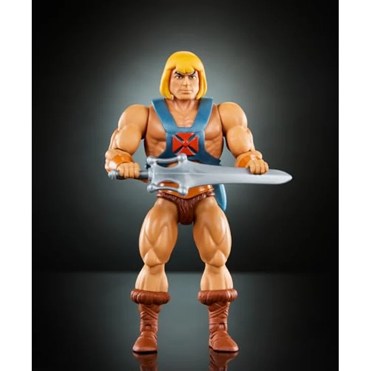 Masters of the Universe Origins He-Man-Actionfigur, ca. 14 cm groß mit abnehmbaren Brustpanzer, 2 Schwertern, Mini-Comic, HYD17 – Bild 5