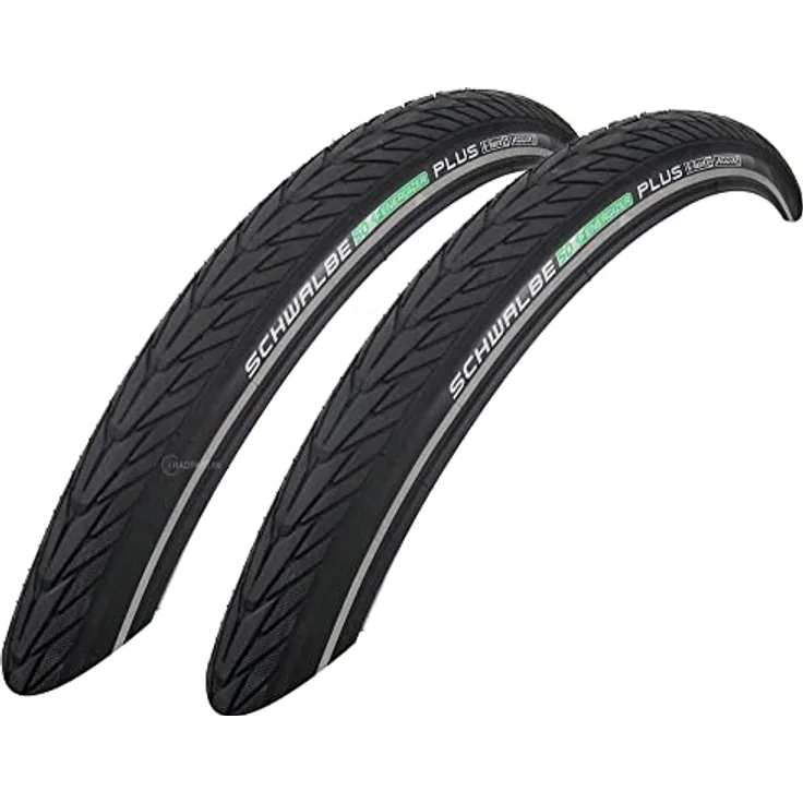 Schwalbe 2X Energizer Plus 55-622 Drahtreifen GreenGuard Reflex, E-Compound E-50, 28x2.15 für E-Bike, Tour & Trekking