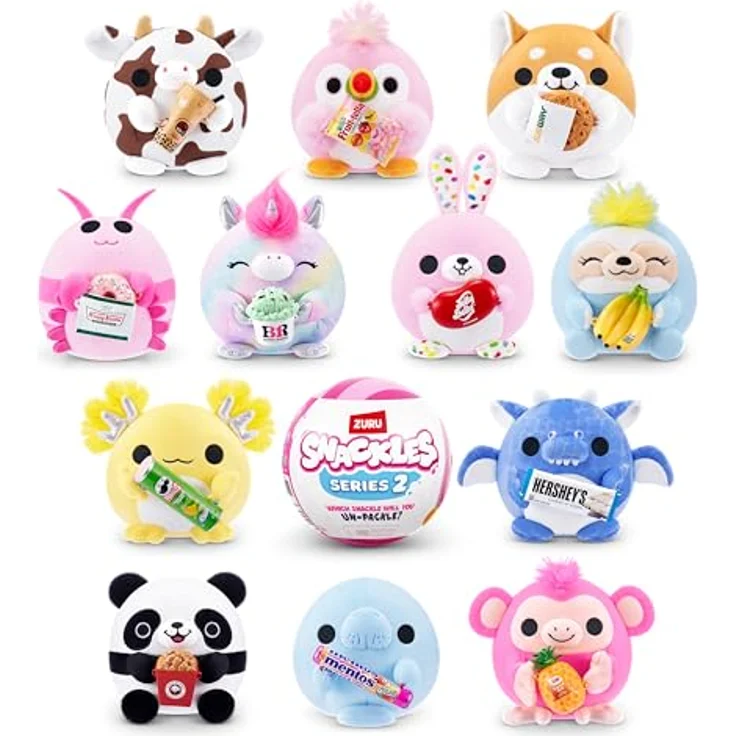 Zuru Snackles Serie 2 5-Zoll-Snackle von ZURU Cuddly Squishy Komfort 5-Zoll-Plüsch mit lizenzierten Snack Marke Accessoire zufällige Auswahl, Superweicher Plüsch, 12 Charaktere zum Sammeln – Bild 1