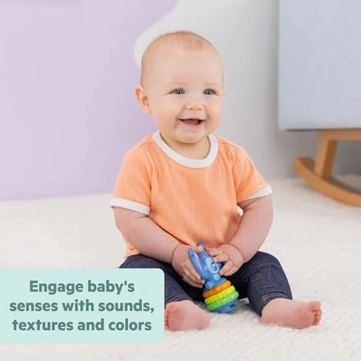 Bright Starts Disney Baby Stitch Tropical Treasures Greifspielzeug Geschenkset, inklusive Rassel, Beißring und Aktivitätsspielzeug für Neugeborene – Bild 5