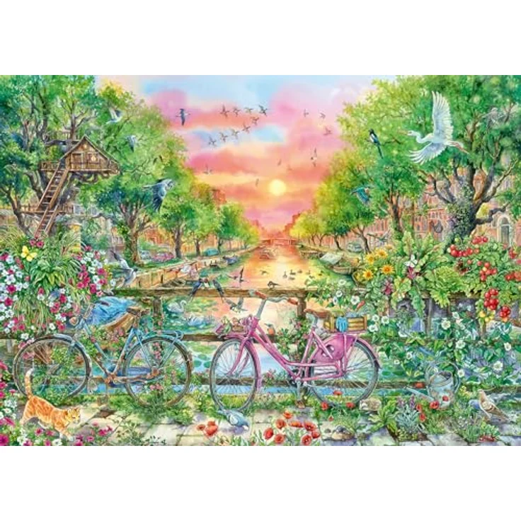 Ravensburger Puzzle 12001089 - Verträumte Fahrräder in Amsterdam - 1000 Teile Puzzle für Erwachsene und Kinder ab 14 Jahren - Stadt-Puzzle Amsterdam, mit reflexfreiem Puzzlebild, knickstabilen Puzzleteilen und recycelter Pappe hergestellt – Bild 1