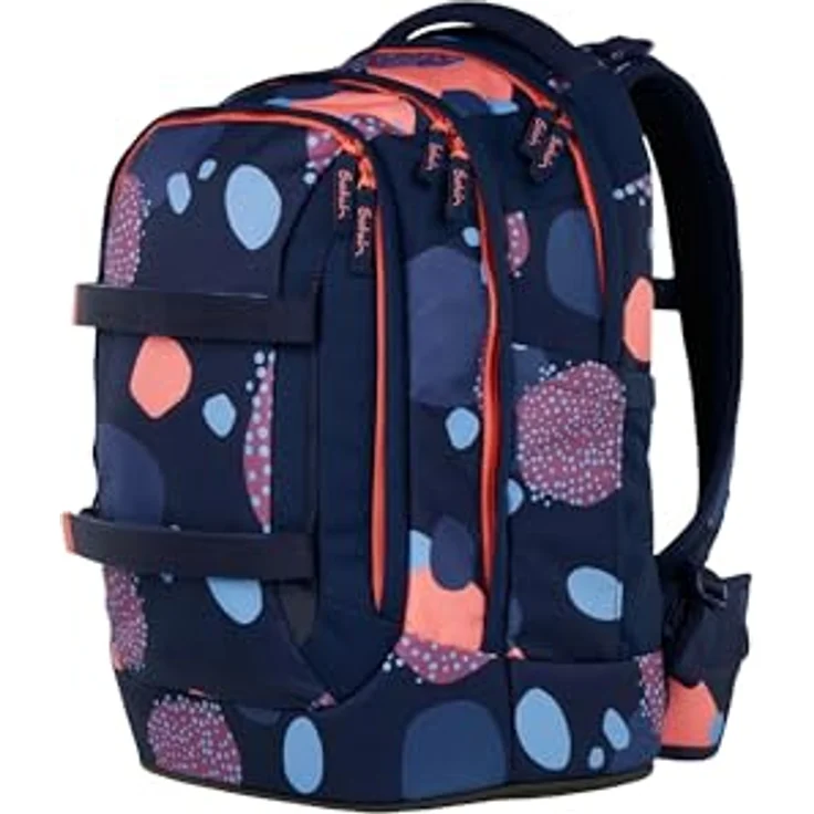 Satch Schulrucksack Pack - Ergonomischer Schulrucksack 45 cm mit 30 Litern Volumen, verstellbaren Tragegurten und reflektierenden Elementen, coral reef – Bild 3