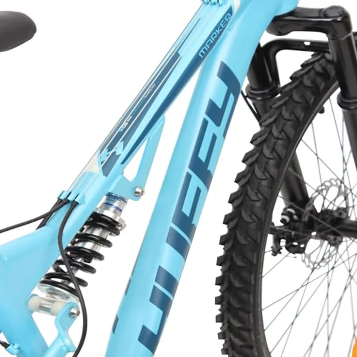 Huffy Marker, vollgefedertes 21-Gang-Mountainbike mit 26 Zoll Laufrädern und mechanischen Scheibenbremsen für Jugendliche und Erwachsene, Medium Stahlrahmen – Bild 4
