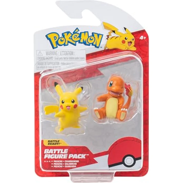 Jazwares Pokémon Battle Figuren Pack, Pikachu & Glumanda, ca. 5 cm, Sammelfiguren für Kinder ab 3 Jahren – Bild 2