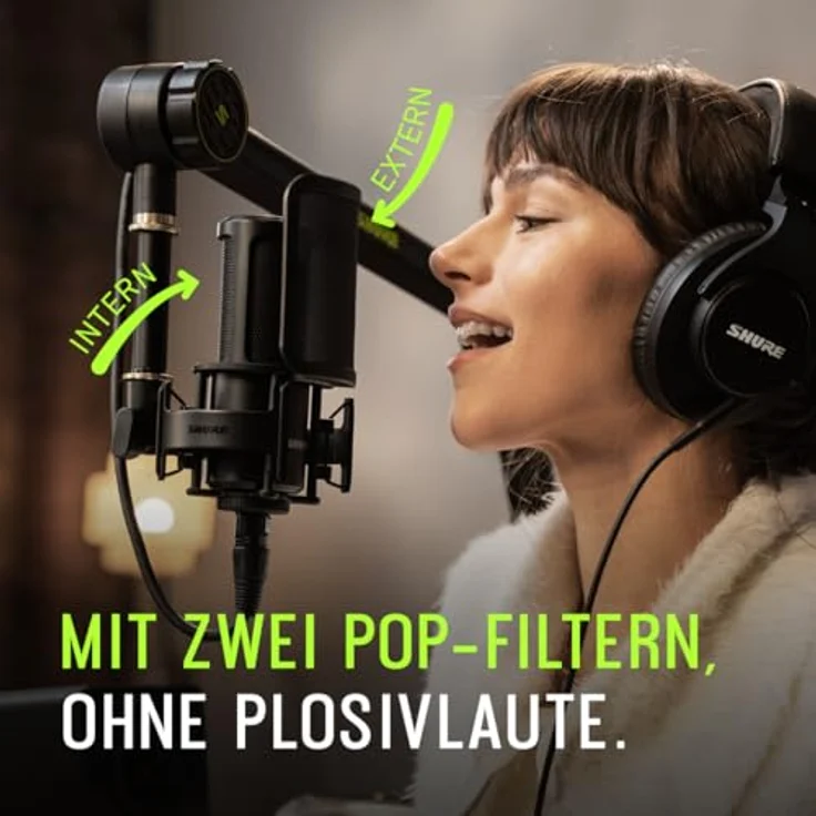 Shure SM4 Studio Recording Mikrofon, XLR Heimstudio Kondensator Mikrofon - Mix-Ready Audio, Interference Shielding Technologie - robuste Metallbauweise (SM4-K-KIT) – Bild 4