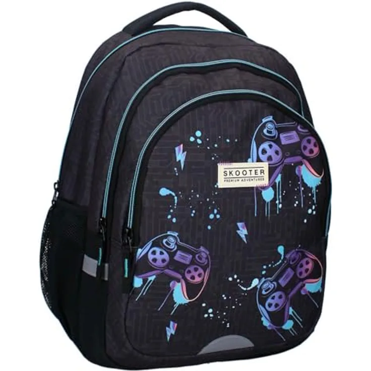 Vadobag Schulrucksack Skooter Game Face On, 34 Liter mit Laptopfach, schwarz