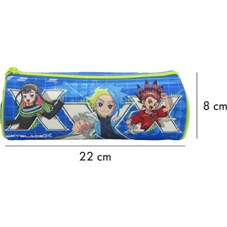 Beyblade Federmäppchen mit Reißverschluss, robuster Stauraum für Stifte und Schulzubehör, rund – Bild 4