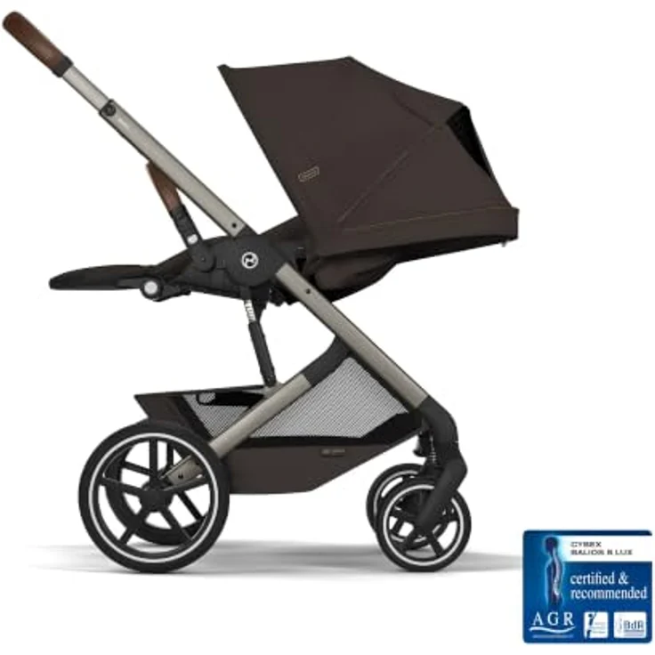 Cybex Balios S Lux Kinderwagen, inkl. faltbarer Babywanne, kompakt und leicht, Chocolate Brown – Bild 2