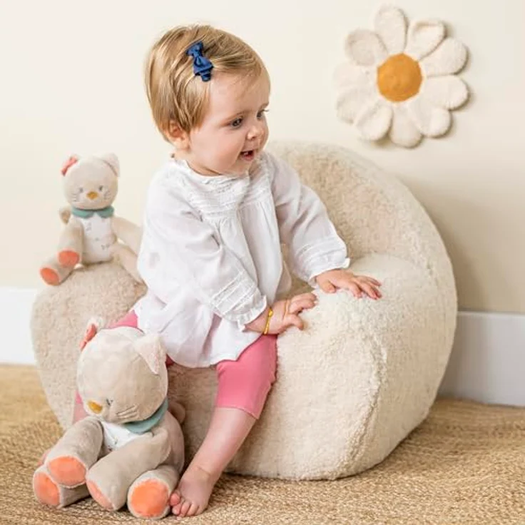 Nattou Plüschkatze Mila, 32 cm großes Kuscheltiertier aus weichem Nicki-Stoff, für Babys ab Geburt – Bild 7