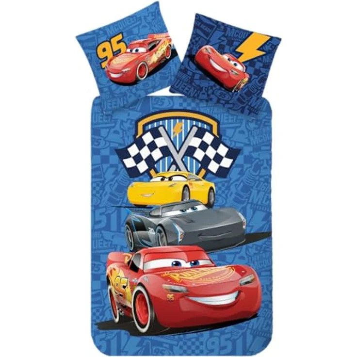 BrandMac Cars Racing Crew Wende Bettwäsche Set 2 TLG, 135 x 200 cm, 100% Baumwolle, Öko Tex 100, maschinenwaschbar – Bild 2