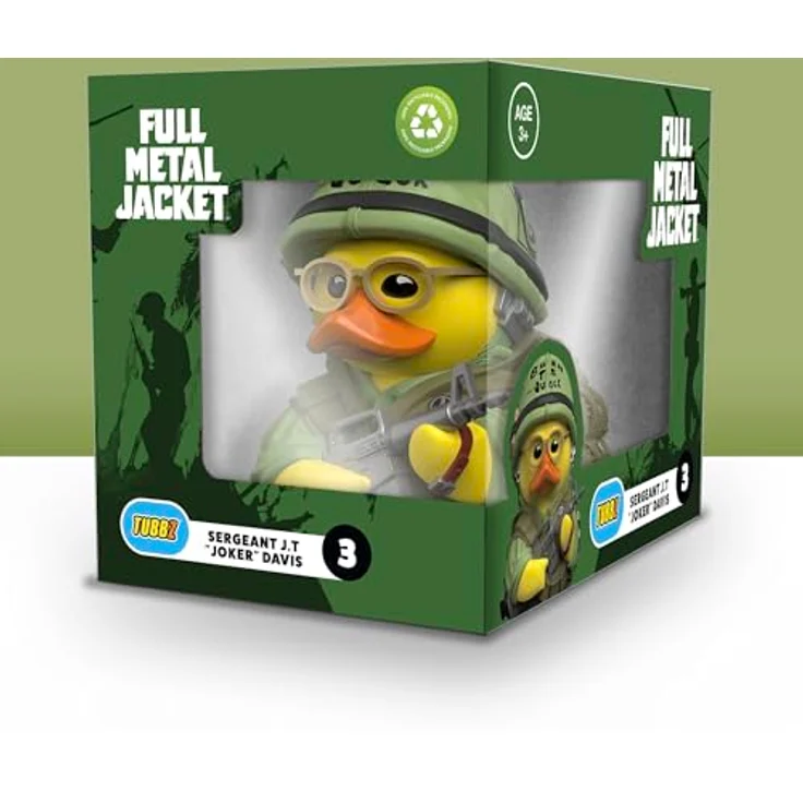 TUBBZ TUBBZ Box-Ausgabe: Kubrick Full Metal Jacket - SGT J.T. Davis Cosplaying-Gummiente Vinylfigur, 9 cm groß, umweltfreundliche Kartonverpackung – Bild 2