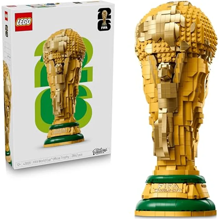 LEGO Offizieller Pokal der FIFA Fußball-Weltmeisterschaft 2026, 3D DIY Modell mit exklusiver Minifigur und interaktivem Baupass, für Fans ab 12 Jahren