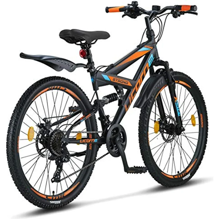 Licorne Bike Strong D Premium Mountainbike in 26 Zoll - Fahrrad für Jungen, Mädchen, Damen und Herren - Scheibenbremse vorne und hinten-Shimano 21 Gang-Schaltung-Vollfederung – Bild 4