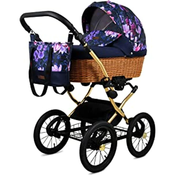 Babylux BabyLux ALU 2in1 Kinderwagen für Kleinkinder – Royal Magnolia Gold Frame, Multifunktional und Sicherheitsgeprüft – Bild 2