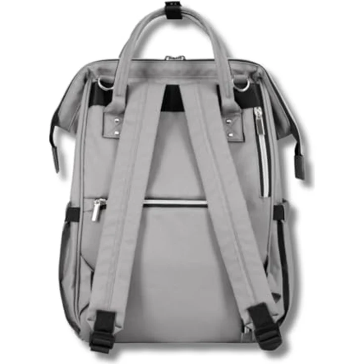 Kikka Boo Wickeltasche Siena, Rucksack mit Wickelunterlage, einstellbare Grifflänge, grau hellgrau, wasserabweisend, mit Seitentaschen und Organisationstaschen – Bild 4