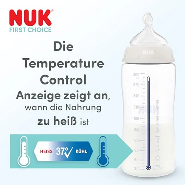 Nuk 8-tlg. Perfect-Start-Set PP First Choice Plus, Babyflaschen mit Temperature Control, Wal, 0-6 Monate – Bild 5