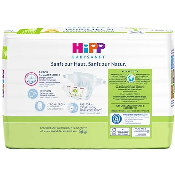 Babysanft Windeln Midi 3 Doppelpack, 3er Pack (3 x 2 x 36 Stück) – Bild 3