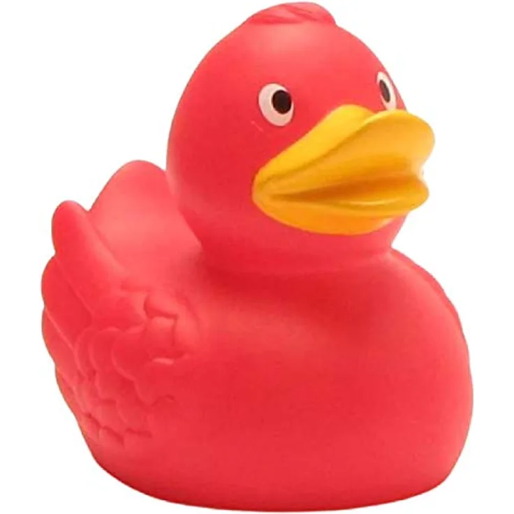 Duckshop Ronja Badeente - rot I Quietscheente I L: 7,5 cm I inkl. Badeenten-Schlüsselanhänger im Set