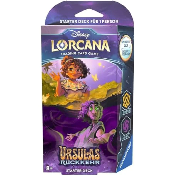 Ravensburger Spielverlag Disney Lorcana: Ursulas Rückkehr - Starter Deck Bernstein und Amethyst (Deutsch) - Enthält spielbereites Deck mit Fokus auf Bernstein- und Amethyst-Tinten – Bild 1