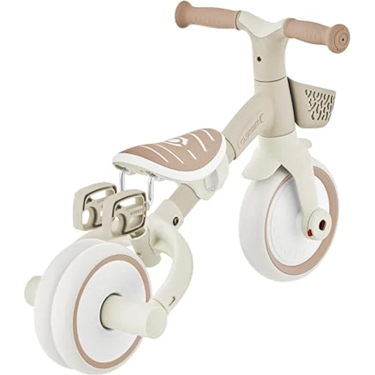GLOBBER Learning Trike 3in1 Plus, Dreirad und Laufrad für Kinder, höhenverstellbarer TPR-Sattel, 8/7 Zoll, Taupe – Bild 7