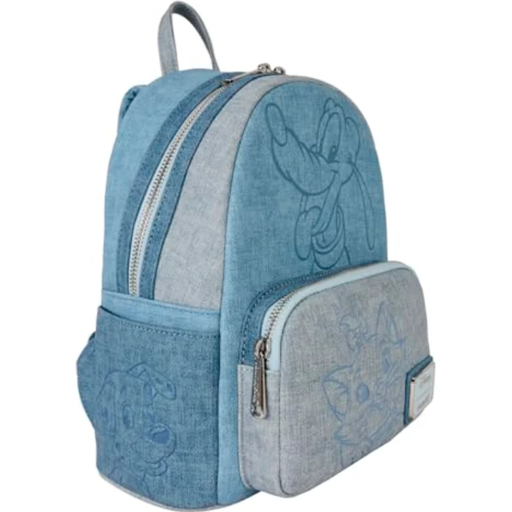 Loungefly Disney Dogs & Cats Faux Denim Mini Rucksack, Kindergartenrucksack mit Tiermotiven – Bild 3