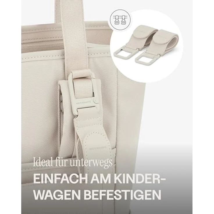 Kapten & Son Lindby Wickelrucksack, 41 cm, beige, aus 100% PET mit praktischem Design und kompakter Größe (35 cm x 14 cm). – Bild 2