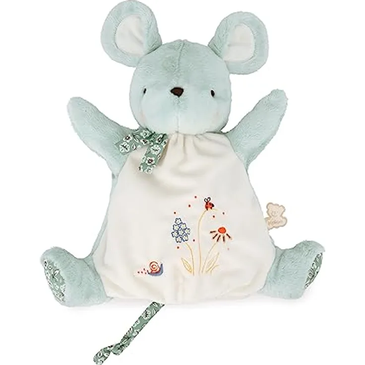 KALOO Kleine Lieder grüner Maus – Schmusetuch für Babys – Plüsch-Handpuppe 24 cm – Erlebnisspiel – ab Geburt, K210003