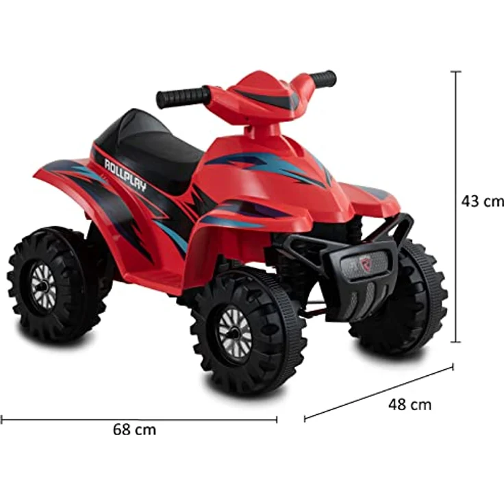 Rollplay Mini Elektro-Quad Racing, Elektrofahrzeug für Kinder ab 1,5 Jahren, 6 Volt, 3 km/h, rot, bis max. 35 kg, mit gepolsterten Griffen und niedrigem Einstieg - 26641 – Bild 2