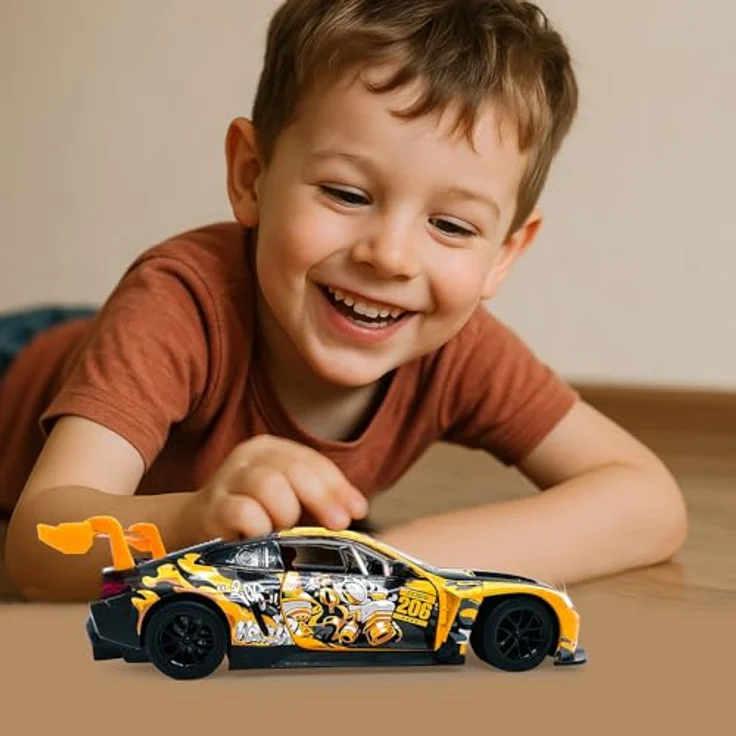 Jamara BMW M4 GT3 Diecast 1:24, ferngesteuertes Spielzeugauto in gelb mit Knopfzellen شامل – Bild 6