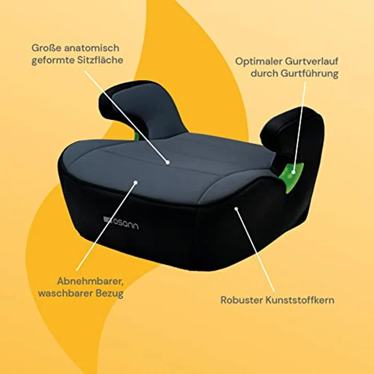 Osann Kindersitzerhöhung Junior i-Size, Sitzerhöhung Auto Kinder ab 126cm, blau – Bild 3