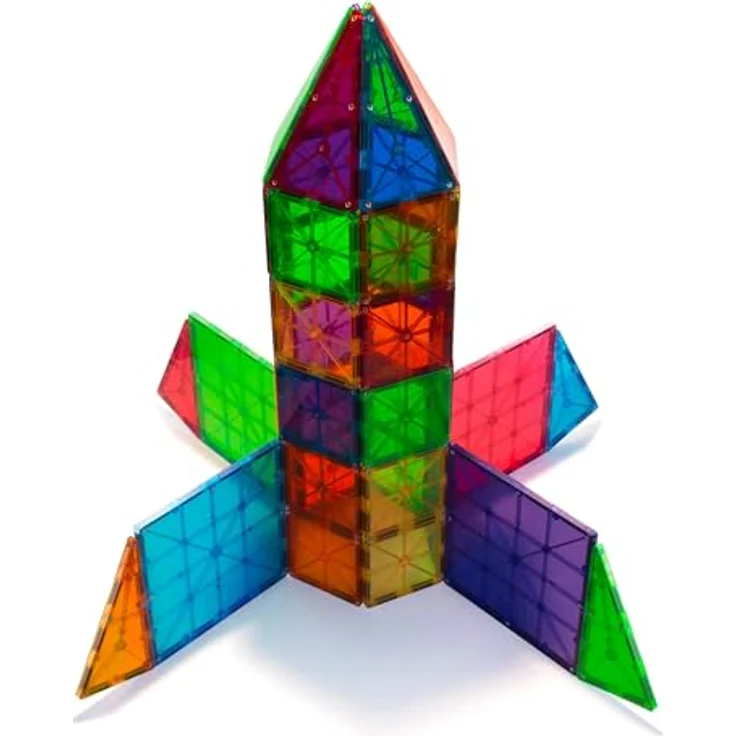 Magna-Tiles Magna-Fliesen, transluzente Farben, 100 Stück für kreatives Basteln und Spielen – Bild 3