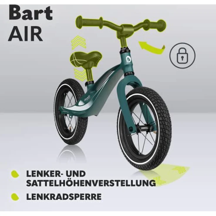 Lionelo Bart Air Laufrad ab 2 Jahre bis zu 30 kg, Magnesiumrahmen, 12 Zoll Räder, Lenkrad und Sattel höhenverstellbar, Lenkradschloss, Fußstütze, Tragegriff, Ultraleicht – Bild 4