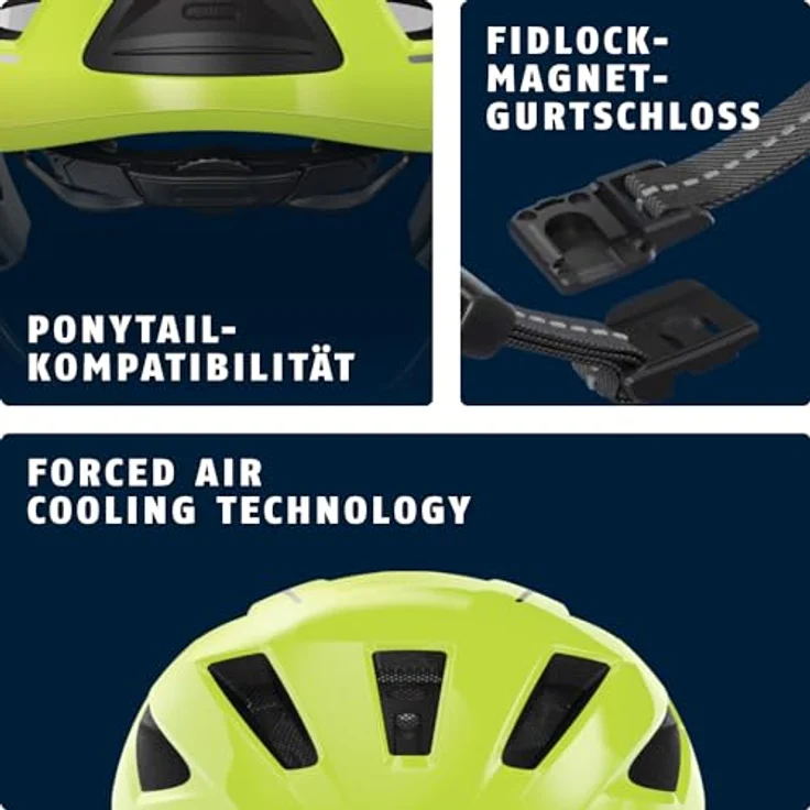ABUS Stadthelm Pedelec 2.0 ACE - Fahrradhelm mit Rücklicht, Visier, Regenhaube, Ohrenschutz - für Damen und Herren - Gold, Größe L​ – Bild 4