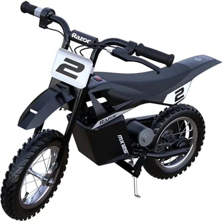 Razor MX125 Dirt Rocket, Kindermotocrosser mit 90 Watt Motor, schwarz – Bild 1