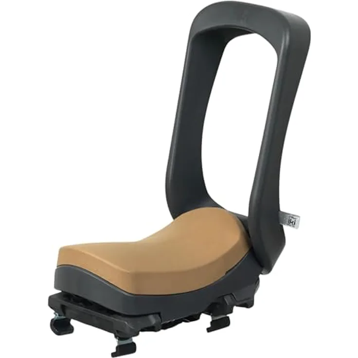 Urban Iki Velokindersitz Gepäckträger, Bincho Black und Kurumi Brown, geeignet für Kinder von 5 bis 10 Jahren, mit Smart Click & Go-System, komfortablem wasserdichten Sitzkissen und Hüftgürtel.