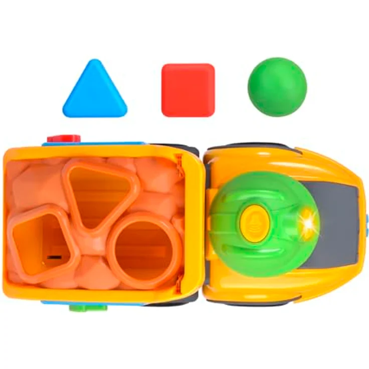Dickie Toys ABC Harry Hauler, Sortierfahrzeug mit Licht- und Soundeffekt für Kleinkinder, inklusive 3 Rassel-Bausteinen – Bild 4