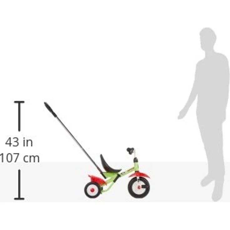 Kettler Funtrike Emma - das coole Dreirad mit Schiebestange - Kinderdreirad für Kinder ab 2 Jahren - stabiles Kinderfahrzeug inkl. kippbarer Sandschale - grün & rot – Bild 4