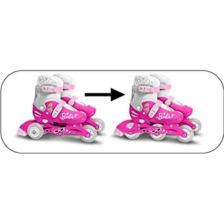 Stamp Rollers INLINES/TRISKATES Einstellbar 2 in 1 Barbie 27-30, verstellbare Größe, PVC Räder 60*24mm, pink - Preisvergleich