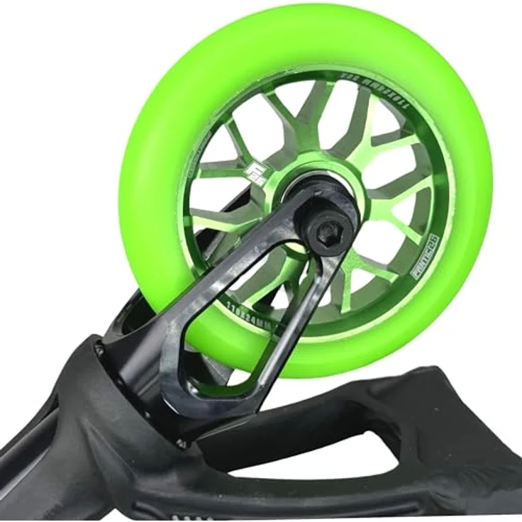 Fantic26 Stuntscooter Fantic26 Spy7 Stunt-Scooter Rolle 110mm Abec11 Grün/Pu Grün - Aluminium 6061-T6, ABEC-11 Kugellager, 88A Härte – Bild 5