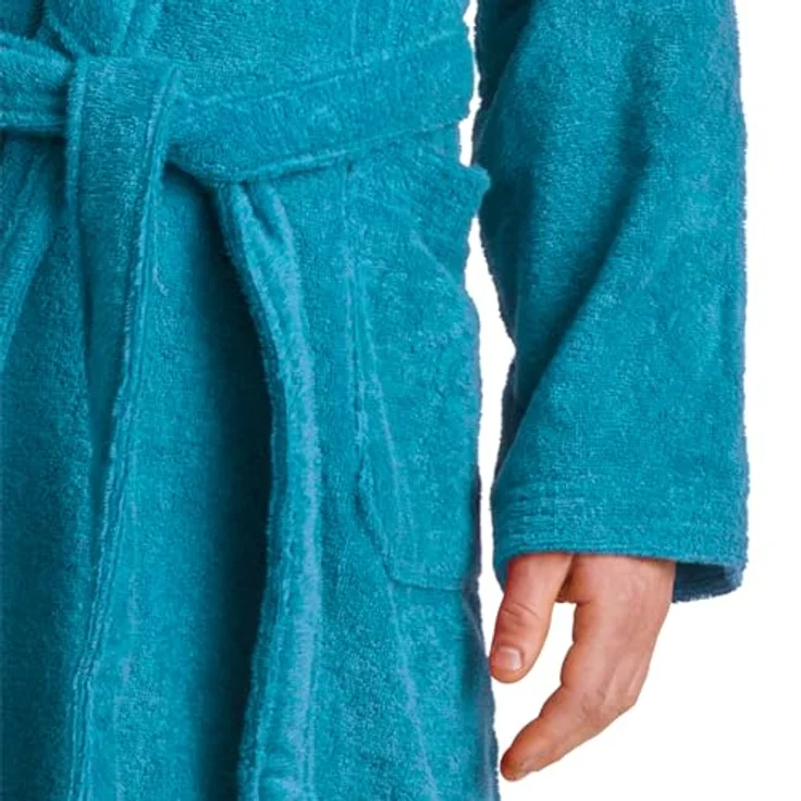 MÖVE Superwuschel Badeponcho, flauschiger Kapuzenmantel aus Premium Baumwolle, Türkis, unisex, Oeko-Tex® Standard 100 – Bild 2