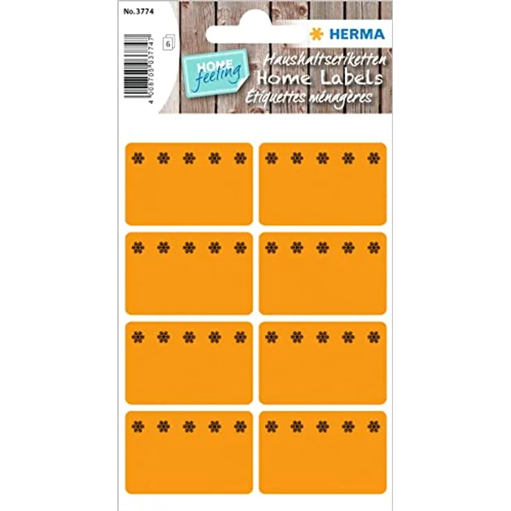 HERMA 3774 Tiefkühletiketten, 48 Stück, 26 x 40 mm, Selbstklebend, Orange, für Temperaturen bis zu -30°C geeignet – Bild 1