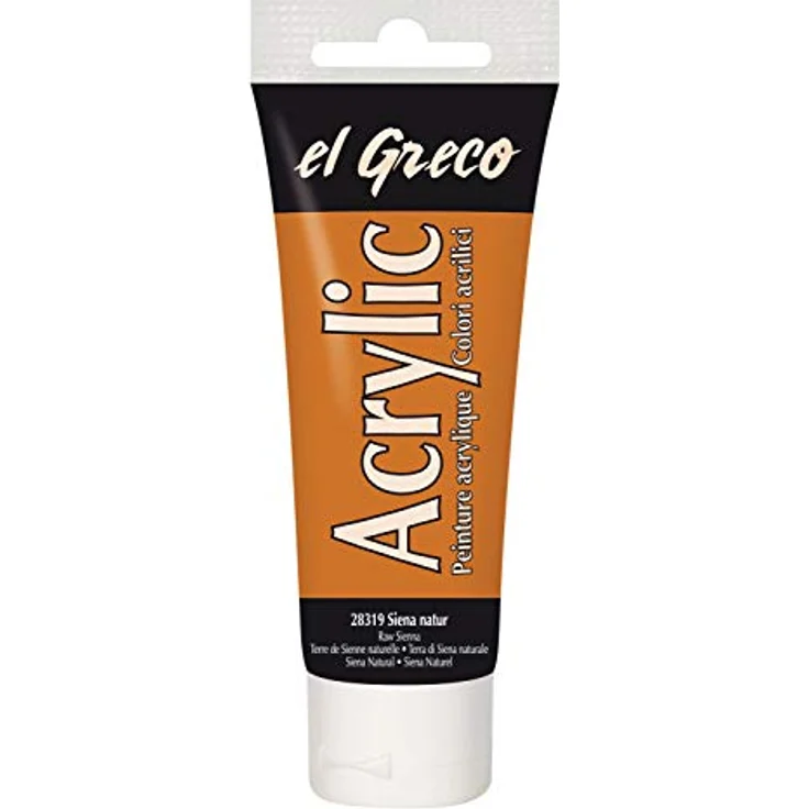 KREUL El Greco Acrylic 75 ml, hochpigmentierte Acrylfarbe in siena natur, glänzend und buttrig vermalbar für pastose Malerei – Bild 1